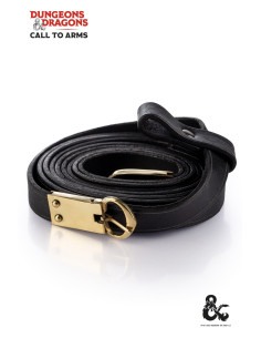 Middeleeuwse dubbele leren riem, kleur zwart