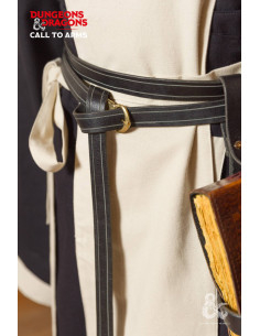 Middeleeuwse dubbele leren riem, kleur zwart 2