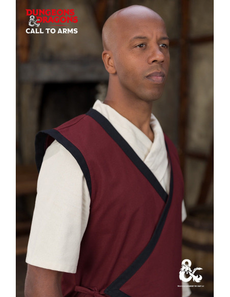 Middelaldermunkevest, bordeaux-sort