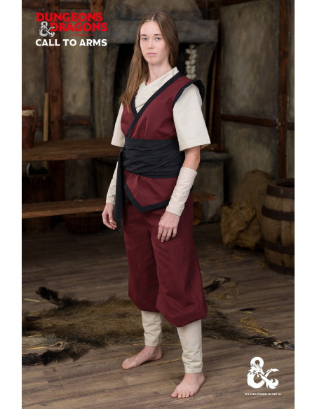 Middelaldermunkevest, bordeaux-sort