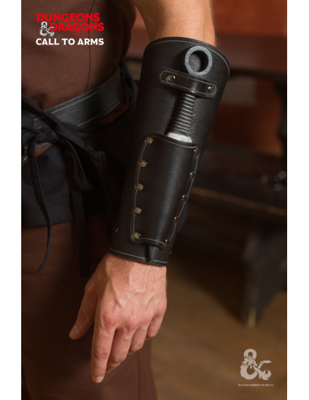 Middeleeuwse leren armbanden, zwart