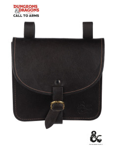 Bolso medieval de aventurero en cuero, color marrón