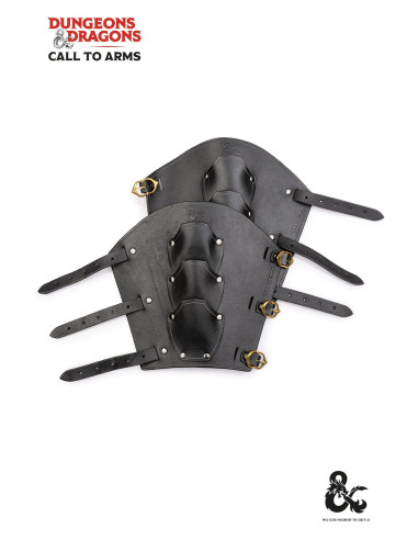 Mittelalterliches Kämpferarmband aus schwarzem Leder