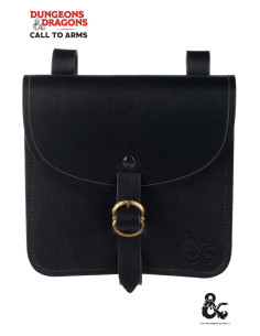 Bolso medieval de aventurero en cuero, color negro