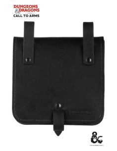 Bolso medieval de aventurero en cuero, color negro 2