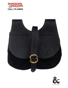 Mittelalterliche Ledertasche Nierenmodell, schwarz