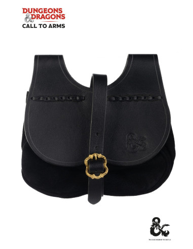 Middelalderlig lædertaske Nyremodel, sort