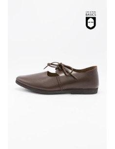 Zapatos medievales cuero para mujer, cierre frontal 2