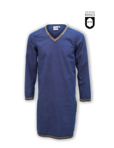 Lange middeleeuwse tuniek in katoen, blauw