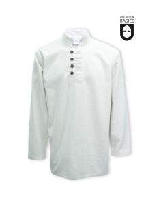 Camisa medieval de botones, color blanco natural