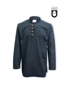 Camisa medieval de botones, color negro
