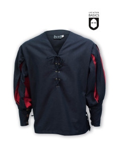 Camisa medieval de Lansquenete, negro-rojo