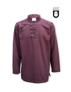 Camisa medieval de botones, color marrón