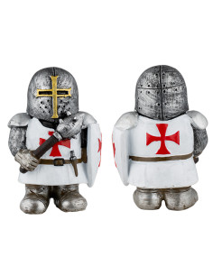 Figura de resina Templario con escudo y maza (10 cm.)