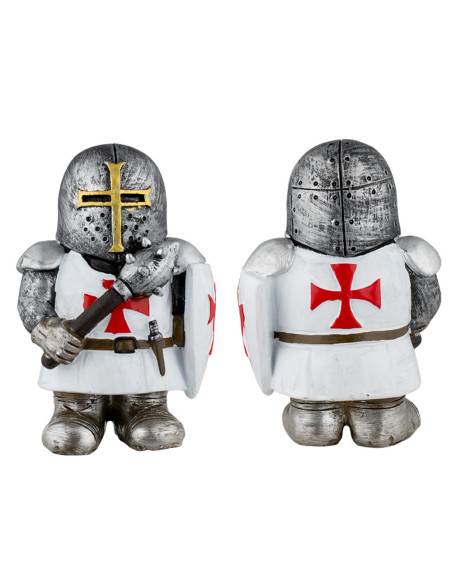 Templar-harpiksfigur med skjold og...
