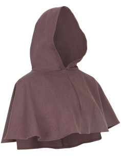 Mittelalterliche Gugel aus brauner und schwarzer Baumwolle 2