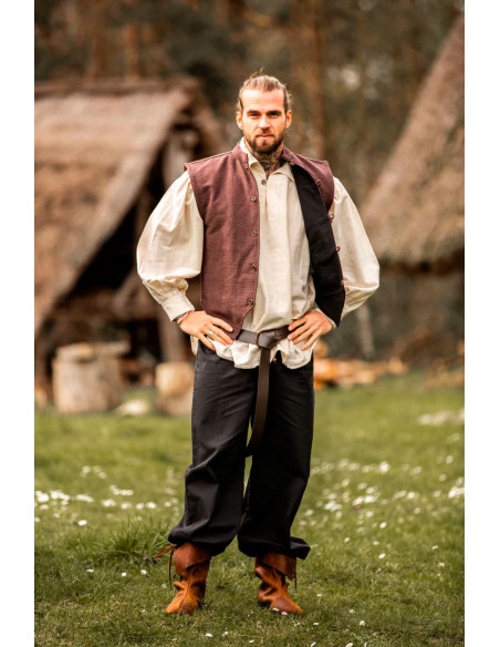 Middelalderhåndstrikket vest Irvin, brun