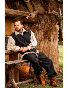 Chaleco medieval tejido a mano Irvin, negro 2
