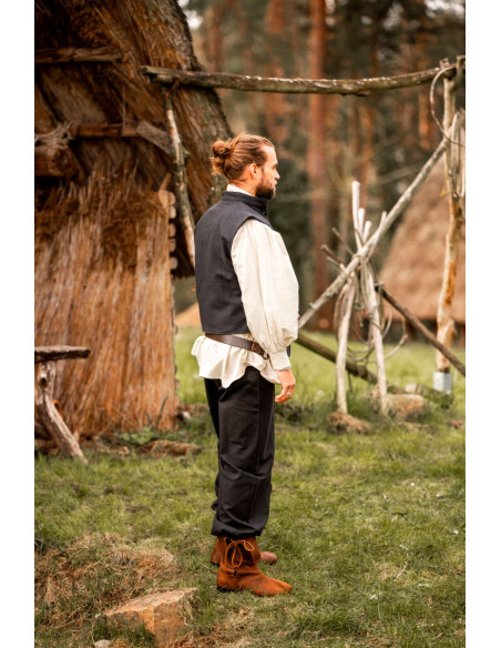 Middelalderhåndstrikket vest Irvin, sort