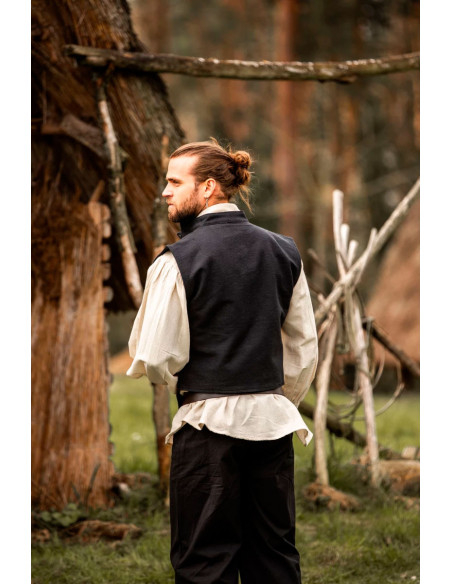 Middelalderhåndstrikket vest Irvin, sort