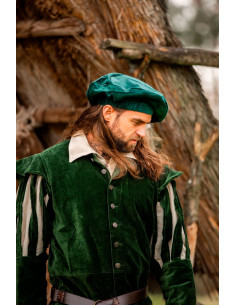 Parlota renacentista algodón verde, modelo Kurt