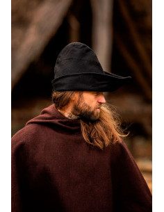 Robin Hood-Mütze aus schwarzer Wolle