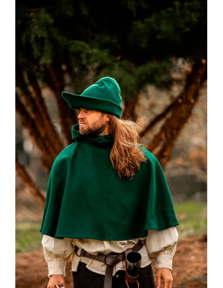 Robin Hood-Mütze aus grüner Wolle