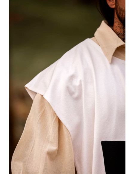 Tempelritter-Tunika, Weiß/Schwarz