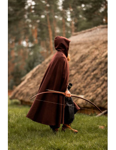 Klassisk middelalderlig Elinor mørkebrun kappe med kort... 2