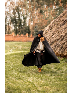 Capa medieval corta cierre correas modelo Ilmar, negro... 2