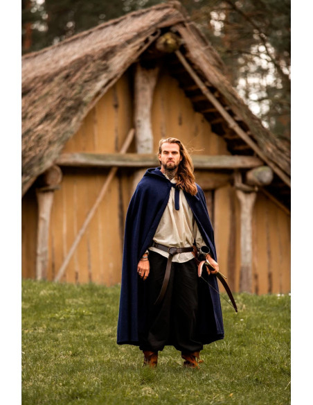 Lang middelalderkappe model Boil, blå...