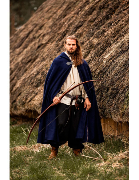 Middelalder uldkappe Tjark model, blå...