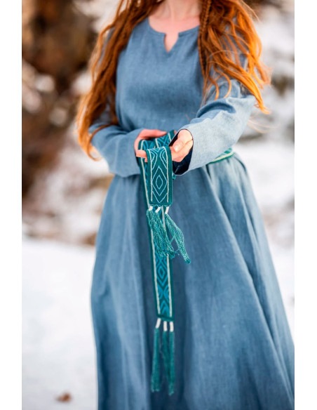 Katoenen Vikingriem, model Caja, blauw