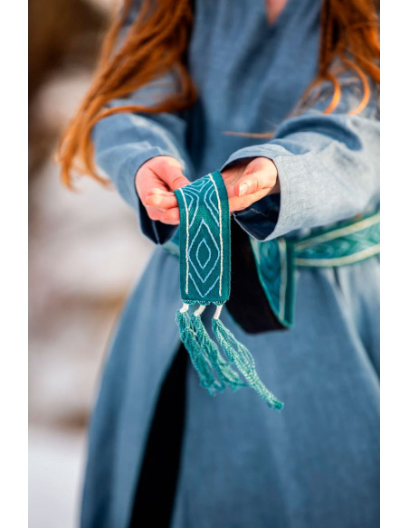 Katoenen Vikingriem, model Caja, blauw