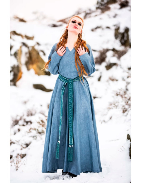 Katoenen Vikingriem, model Caja, blauw