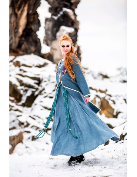 Katoenen Vikingriem, model Caja, blauw