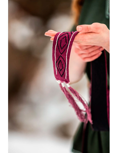 Katoenen Vikingriem, model Caja, rood