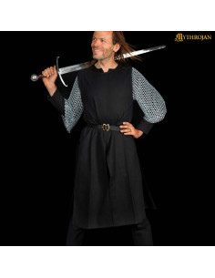Tabardo medieval guerrero vikingo, negro 2