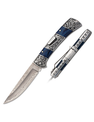 Albainox mærke kniv damaskus blå udholdenhed (21,8 cm.)