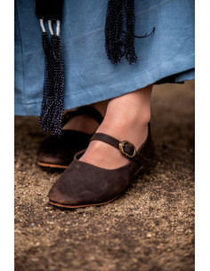 Middeleeuwse damesschoenen model Cecilie, bruin 2
