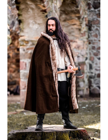 Fjell model vikingekappe med brun...