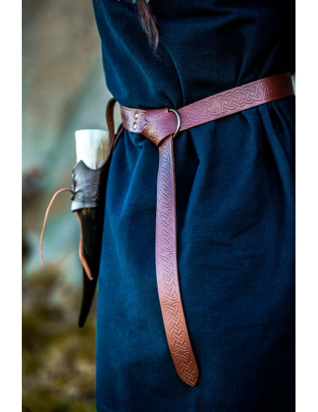 Leren riem met Keltische print,...