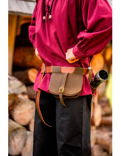 Bolso medieval de cuero modelo Udo, marrón
