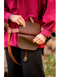 Bolso medieval de cuero modelo Udo, marrón 2