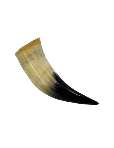 Naturligt horn med brun læder baldric (100-300 ml.)