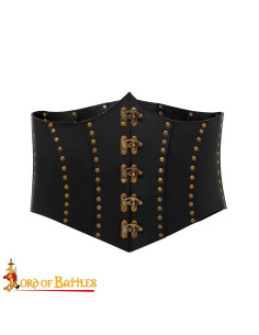Anne Bony Piratenkorsett aus schwarzem Leder