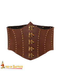 Braunes Piraten-Anne-Bony-Korsett aus Leder