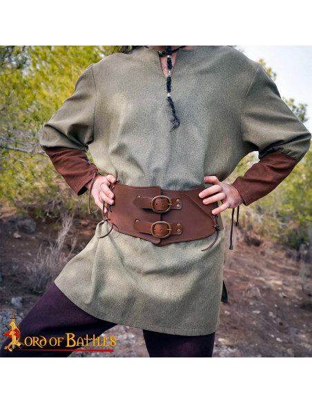 Dubbele leren krijgersriem (111,8 cm.)