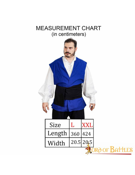 Middeleeuwse piraat zwarte canvas riem