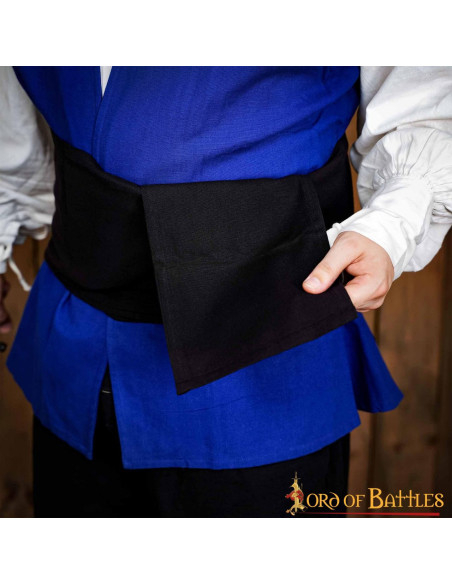 Middeleeuwse piraat zwarte canvas riem